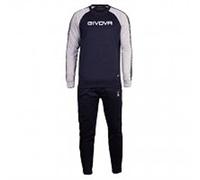 TUTA ITALIA UOMO 102 G/COLLO felpa CON BANDA GRIGIO MELANGE CHIARO/BLU Tg. S