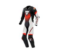LAGUNA SECA 6 PERF 1PC LEATHER SUIT | BLACK WHITE RED-FLUO | DAINESE | NUOVO - M
