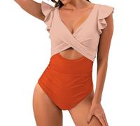 Tuta lunga per donna dimagrante e protettore con spalline a tunica lunga chic, arancione, L