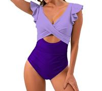 Tuta lunga per donna dimagrante e protettore con spalline a tunica lunga chic, viola., XL