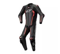 Alpinestars Missile V2, tuta in pelle 1pz. 48 male Nero/Rosso Fluo