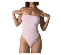 Tuta modellante elasticizzata senza spalline for il corpo, perizoma senza cuciture for il controllo della pancia, vestibilità slim for le donne(Pink1Pcs,X-Large)