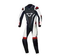 Tuta moto bambino pelle intera Macna Junior Nero Bianco Rosso 140