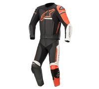 Tuta moto pelle divisibile Alpinestars GP FORCE PHANTOM Nero Bianco Rosso Fluo 56