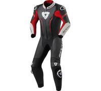 Tuta moto pelle Intera Revit Argon Nero Neon Rosso 54