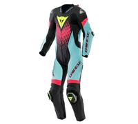 Dainese Laguna Seca 6, tuta in pelle 1pz. traforata 56 male Nero/Azzurro/Fucsia