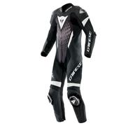 Tuta Moto Pelle Uomo Dainese LAGUNA SECA 6 Perforata Black/White/Anthracite Taglia:50