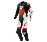 DAINESE DAINESE - Tute Laguna Seca 6 Perf 1 PC Nero / Bianco / Rosso Fluo 44