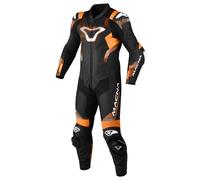 Macna Armadyl Tuta in pelle da moto monopezzo traforata, nero/arancione/bianco, Taglia 56
