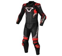Macna Armadyl Tuta in pelle da moto a due pezzi traforata, nero-bianco-rosso, taglia 58 per maschi