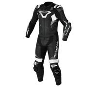 Macna Armadyl Tuta in pelle da moto a due pezzi traforata, nero-bianco, taglia 62 per maschi
