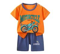 Tuta Neonato 2 Pezzi,Body Estiva Unisex+Pantaloncini T-Shirt e Pantaloncini Top Cotone Elasticizzato Design Regalo Festivo Conforto garantito Tutto Il Giorno