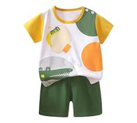 Tuta Neonato 2 Pezzi,Body Estiva Unisex+Pantaloncini T-Shirt e Pantaloncini Top Cotone Elasticizzato Design Regalo Festivo Conforto garantito Tutto Il Giorno