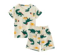 Tuta Neonato 2 Pezzi,Coordinato Estivo Neonata Set di Abiti per Neonati Tessuto Traspirante Cotone e Lino Maglietta Pantaloncini Design Regalo Festivo attività all'aperto