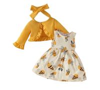 Tuta Neonato 2 Pezzi,Coordinato Estivo Neonata Vestiti Bambina Coordinati per Il Tempo Libero Set di Pezzi con da Ginnastica Abbigliamento Casual Idee Regalo Nascita