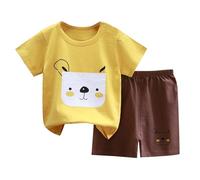 Tuta Neonato 2 Pezzi,Moda Due Pezzi Ragazze Set di Abiti per Neonati Cotone e Lino Maglietta Pantaloncini Stampa Righe Estive Estate Regalo Compleanni
