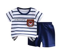 Tuta Neonato 2 Pezzi,Neonato Maschio Camicia Manica Corta Set di Abiti per Neonati Tessuto Traspirante Completi Estivi Bambino Design Regalo Festivo Ragazzi 1-4 Anni