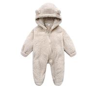 Tuta Neonato Invernali Infant-And-Toddler-Bodysuit Bambino Inverno da Neve con Cappuccio Denso Tutina in Pile per e Cotone Orsetto Set Giacca Piedi Pagliaccetto