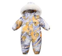 Tuta Neonato Invernali Jumpsuit Tute da neve Bambini Pagliaccetto con Cappuccio Invernale Denso Tutina in Pile per Bambine e Footed Inverno ragazzi ragazze