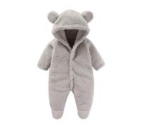 Tuta Neonato Invernali Piedi Inverno Tutina Cappuccio, Addensare Caldo Pigiama Flanella Cotone Manica Lunga Body Tute Footed Pagliaccetto con Unisex Kids