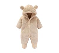 Tuta Neonato Invernali Piedi Inverno Tutina Cappuccio, Addensare Caldo Pigiama Flanella Cotone Manica Lunga Body Tute Footed Pagliaccetto con Unisex Kids