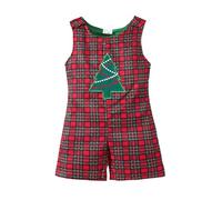 Tuta Neonato Ragazze Completo Salopette Bambino Abito Estivo Leggero Ricamo Animato Fantasia Quadretti Design Unico Tessuto Morbido Pratico Comodo vestibilità Perfetta Giornate (Red, 3-6 Months)