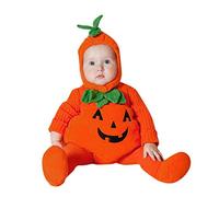 Tuta Neonato Senza Maniche con Cappuccio Zucca Halloween Body Danza Cotone Morbido Comodo Tutina Scarpe Bambina 0 12 Mesi Abbigliamento Festa (Orange, 6-12 Months)