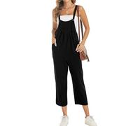 Tuta Nera Donna Elegante Intera Estiva 2025 Abbigliamento Spalline Regolabili Casual Lunga Jumpsuit con Tasche