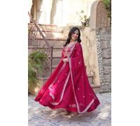 Tuta palazzo pesante ultima georgette con dupatta per donna matrimonio pronto...