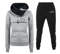 Tuta Palestra Donna Curvy Elegante Felpa Con Cappuccio E Jogging Pantaloni Tute Due Pezzi Leggera Invernale Completo Fitness Set Di Abbigliamento Comode Casual Firmate Tuta Passeggio Palestra Outfit