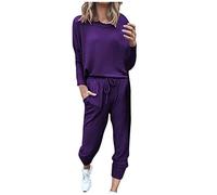 Tuta Palestra Donna Leggera Casual Tute da Ginnastica Set Pullover + Pantaloni Fitness Completi Sportive da Passeggio Completa Set Comode Curvy Completo Due Pezzi Tuta Da Casa Offerta Completo Fitness