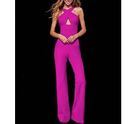 Tuta Pantaloni Casual Cerimonia Donna Top a Croce Woman Party Jumpsuit 660065