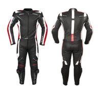Tuta Pelle Moto Racing Pista Sport 2 Pezzi Divisibile Spezzato Prese Aria Rosso