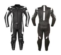 CF Armours Motorcycle Motorbike Racing Two 2 pcs Leather Suit Black 54