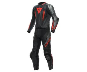 Tuta Pelle Uomo Dainese LAGUNA SECA 5 2PCS Nero/Antracite/Rosso Fluo Taglia:44