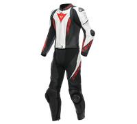 Tuta Pelle Uomo Dainese LAGUNA SECA 5 2PCS Nero/Bianco/Rosso Lava Taglia:58