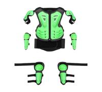 Tuta per armatura da motociclista per bambini con imbottitura per protezione spalla, braccio, gomito, ginocchio, verde