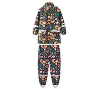 Tuta per bambini con cappuccio, impermeabile cartoni animati, pezzo alla moda, pioggia, pagliaccetto e tuta Natale con bambino, Nero/1, 10 anni