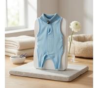 Tuta per il recupero del gatto per post-cura, morbido e traspirante | Camicia come alternativa al cono, indumento regolabile per evitare ferite da leccare, lavabile in lavatrice (blu)