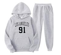 Tuta per il tempo libero da uomo e donna, invernale, alla moda, casual, con lettera, con stampa, maglione, abbigliamento sportivo, abbigliamento da lavoro, da uomo, grigio., L
