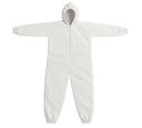 Tuta per Tagliare Erba Bianca Taglia Unica con Elastici Comoda, per Imbianchino, Tessuto 60 gr/mq Molto Resistente, Lavabile e Riutilizzabile Rispetto alle Usa e Getta, Made in Italy, Pack da 5