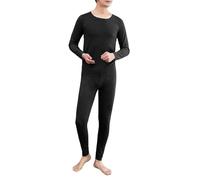 Tuta Pigiama Uomo - Pigiami Uomo Set di Biancheria Intima Termica da Uomo con Collo Rotondo in Velluto Tedesco con Abiti Autunnali Senza Tracce e Camicia con Pantaloni Autunnali (Black XXXL)