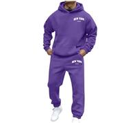 Tuta Pile Uomo Invernale Felpata Tuta Completa Pantaloni Tuta Uomo Completo Tuta in Casa Felpa con Cappuccio Tuta Sportiva Jogging Suit Moderno