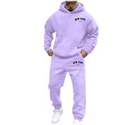 Tuta Pile Uomo Invernale Felpata Tuta Completa Pantaloni Tuta Uomo Completo Tuta in Casa Felpa con Cappuccio Tuta Sportiva Jogging Suit Moderno