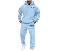 Tuta Pile Uomo Invernale Felpata Tuta Completa Pantaloni Tuta Uomo Completo Tuta in Casa Felpa con Cappuccio Tuta Sportiva Jogging Suit Moderno