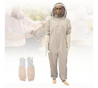 Tuta Protettiva per Apicoltore con Guanto,Per tutto il corpo tuta apicoltore professionale Con visiera rimovibile,Attrezzatura professionale per l'apicoltura, adatta a giardini e pascoli (XL)