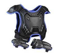 Tuta protettiva per bambini da cross, con ginocchiere e gomitiere, per mountain bike, ciclismo, pattinaggio (blu)