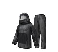 Tuta protettiva per l'apicoltura, Set completo for apicoltura con cordini Nero Marrone Taglie multiple(Black,XX-Large)