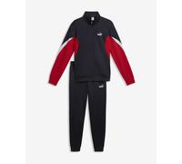 Tuta Puma Essential Block Poly Suit nero rosso bianco - L