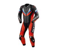 Revit Quantum 3 Tuta in pelle da moto monopezzo traforata, nero/rosso neon, Taglia 52